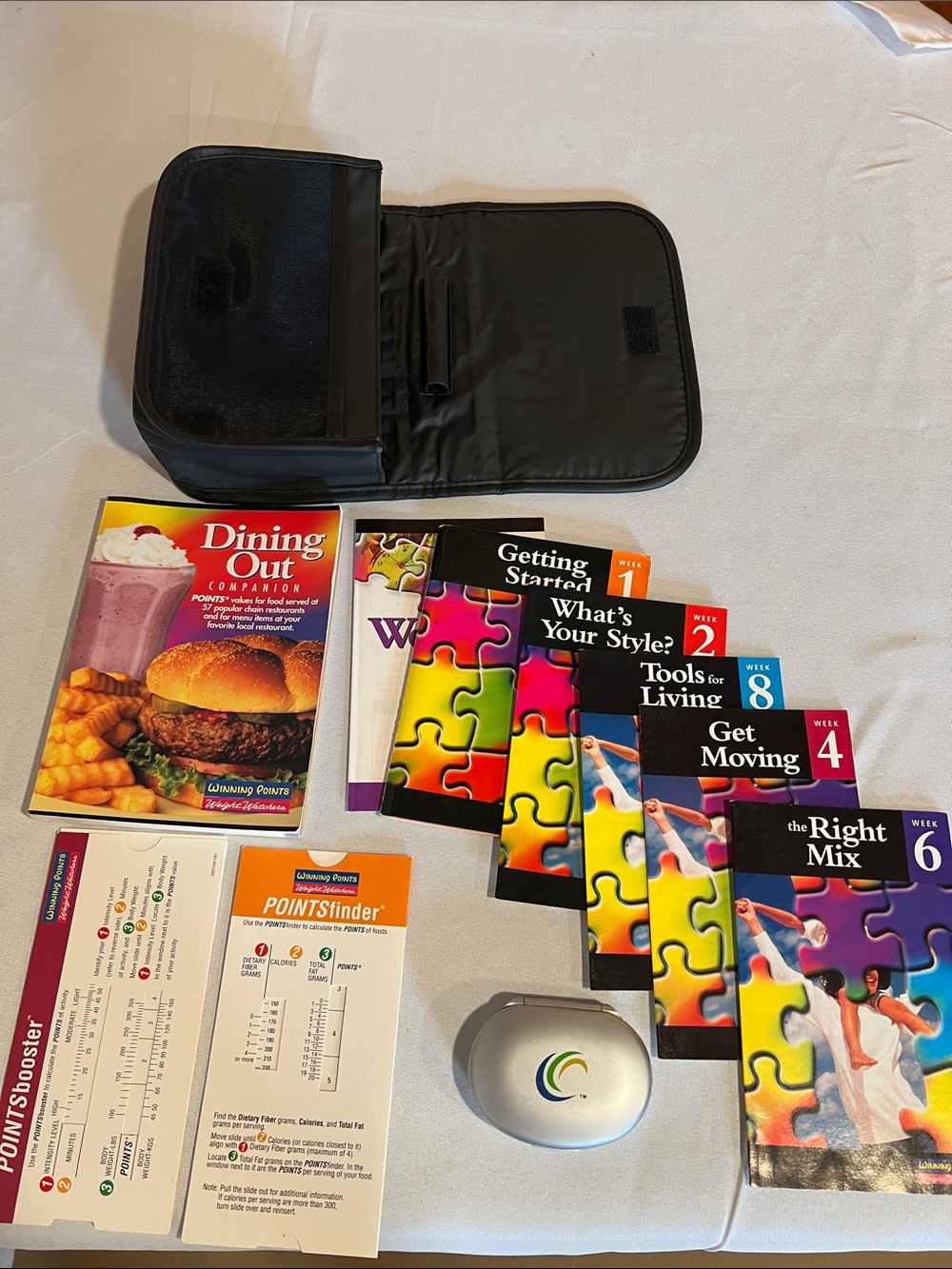 Vintage 2000 Weight Watchers guides and accessories with black case